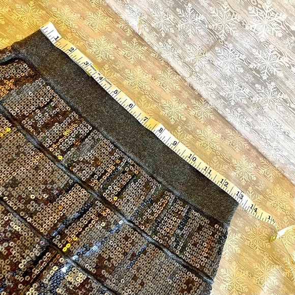 XXI Charcoal Gray Sequined Miniskirt Slim Fit Stretch Jersey Party Glitzy - Picture 3 of 8